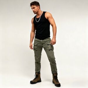 Olive Green Cargo Pants 30*30